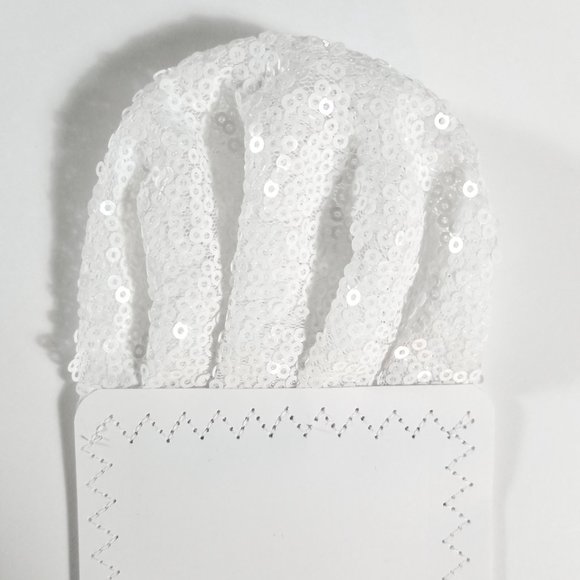 New - Men's Sequin Pre-Folded Pocket Square Insert - Bright White - Picture 3 of 6